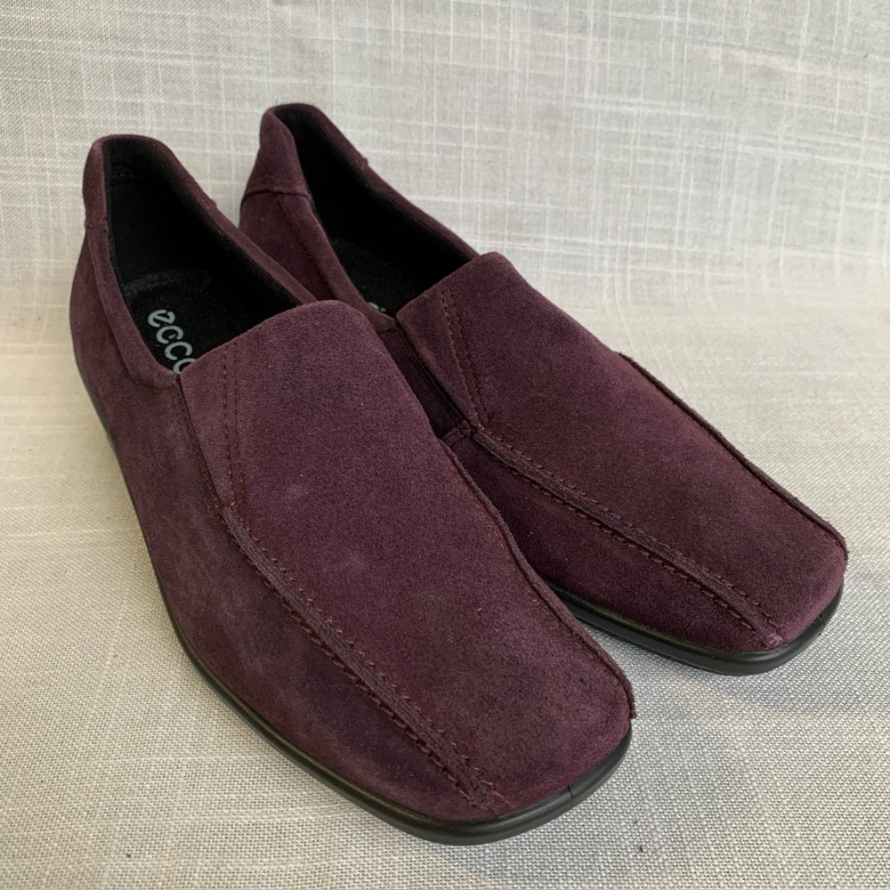 Ecco Women’s Shoes Shade Slip On Plum Purple Suede Size 9 / 9.5 EU 40